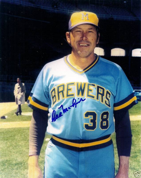 Milw Brewers CAL McLISH (d) Signed 8x10 Photo #1 AUTO - 1982 World Series Coach