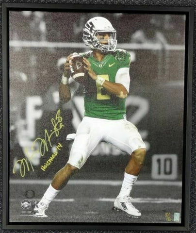 MARCUS MARIOTA AUTOGRAPHED SIGNED FRAMED 20X24 CANVAS PHOTO OREGON #/8 MM 91862