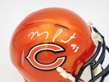 MONTEZ SWEAT AUTOGRAPHED CHICAGO BEARS FLASH ORANGE SPEED MINI HELMET JSA 232850