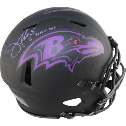 Joe Flacco Authentic Baltimore Ravens Authentic Eclipse Helmet Ins. JSA 49683