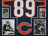 SUEDE FRAMED CHICAGO BEARS MIKE DITKA AUTOGRAPHED SIGNED JERSEY JSA COA