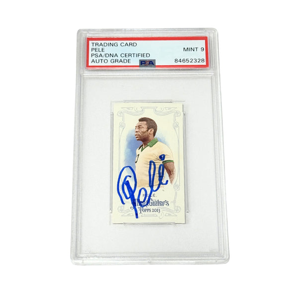 Pele Signed 2013 Topps Allen & Ginter's Mini Card - PSA Autograph 9