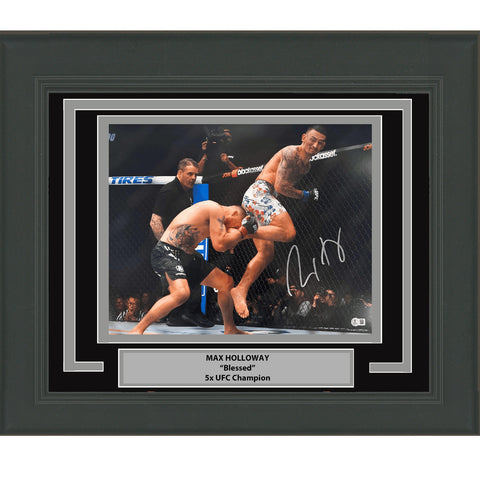 Framed Autographed/Signed Max Holloway UFC 16x20 Photo BAS JSA COA