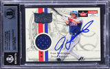 Rangers Ivan Rodriguez Signed 2001 Fleer Platinum National PT $48 Card BAS Slab