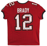 Bucs Tom Brady "7x SB Champ, 5x SB MVP" Signed Red Nike Elite Jersey Fanatics
