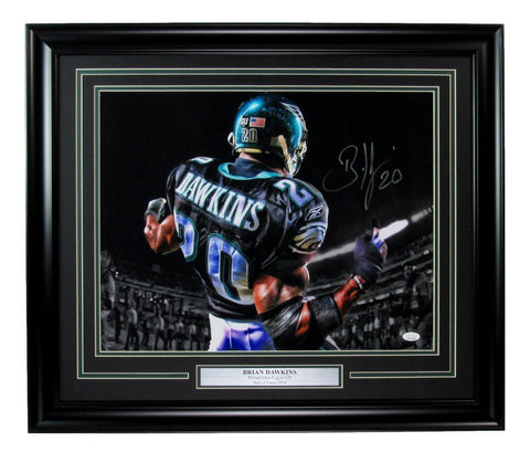Brian Dawkins HOF Autographed 16x20 Photo Philadelphia Eagles Framed JSA 176459