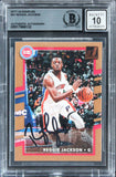 Pistons Reggie Jackson Signed 2017 Donruss #41 Card Auto Graded 10! BAS Slabbed