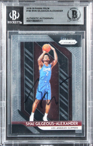 Shai Gilgeous-Alexander Signed 2018 Panini Prizm #184 Rookie Card BAS Slabbed 2