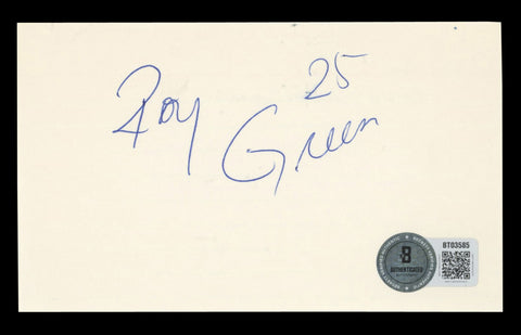 Cardinals Roy Green "25" Authentic Signed 3x5 Index Card Autographed BAS