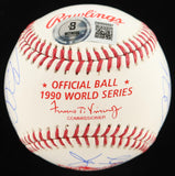 1990 World Series Cincinnati Reds Team Signed Baseball by 8 B. Larkin & E. Davis
