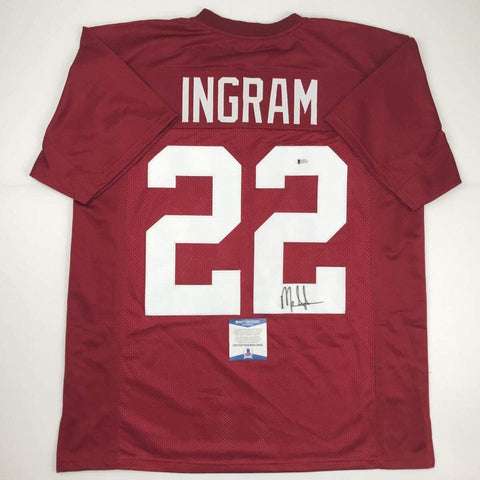 Autographed/Signed Mark Ingram Alabama Red College Jersey Beckett BAS COA