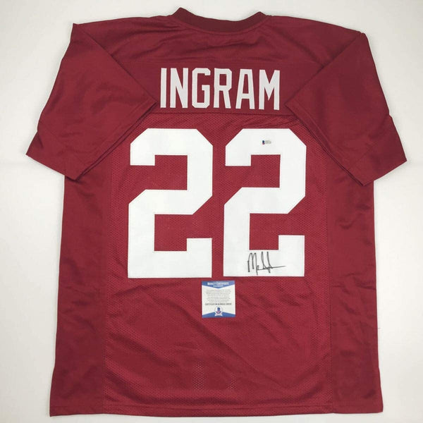 Autographed/Signed Mark Ingram Alabama Red College Jersey Beckett BAS COA