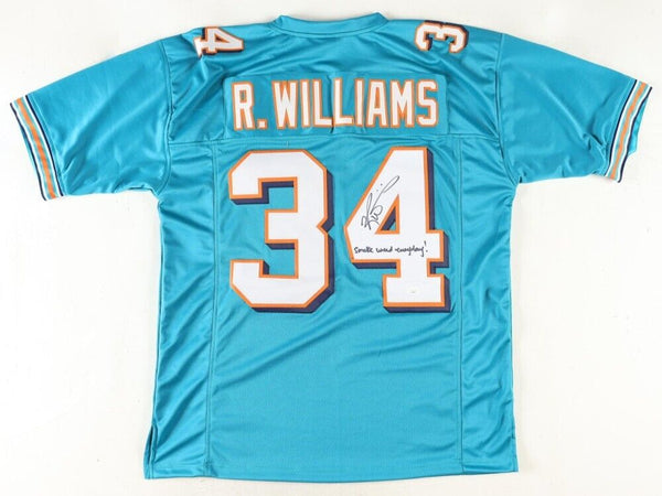 Ricky Williams Signed Miami Dolphins Teal Jersey Ins "Smoke Weed Everyday" (JSA)