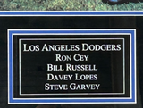 Dodgers Autographed Cey, Russell, Lopes, and Garvey 16x20 Framed Photo Tri-Star