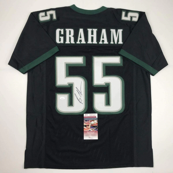 Autographed/Signed Brandon Graham Philadelphia Black Football Jersey JSA COA