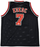 CHICAGO BULLS TONI KUKOC AUTOGRAPHED BLACK JERSEY "3X NBA CHAMP" JSA 215750