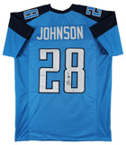 Chris Johnson Authentic Signed Blue Pro Style Jersey Signed on #8 BAS Witnessed