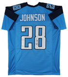 Chris Johnson Authentic Signed Blue Pro Style Jersey Signed on #8 BAS Witnessed
