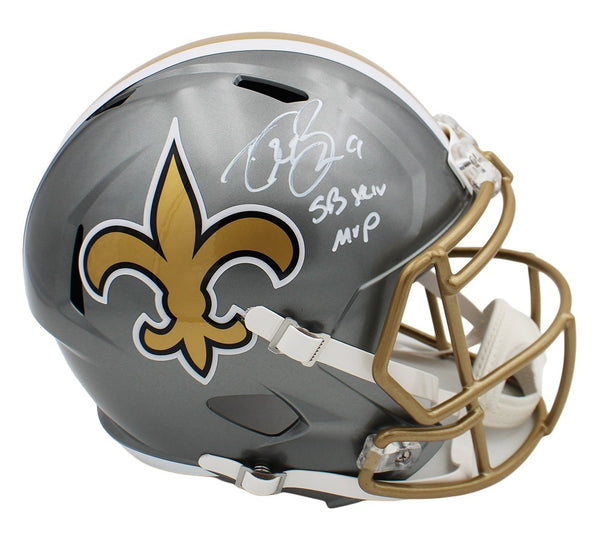 Drew Brees Signed New Orleans Saints Speed Full Size Flash NFL Helmet - SB MVP