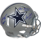Pearson/Staubach/Dorsett Signed Dallas Cowboys Pro Helmet HOF Beckett 43392