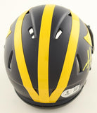 Mario Manningham Signed Michigan Wolverines Mini-Helmet (Beckett) NY Giants W.R