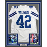 Framed Autographed/Signed Deuce Vaughn 35x39 Dallas White Jersey JSA COA