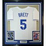 Framed Signed George Brett 35x39 Kansas City White Jersey JSA COA