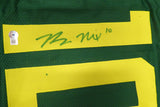 Oregon Ducks Bo Nix Autographed Signed Green Jersey Beckett BAS QR #BH52787