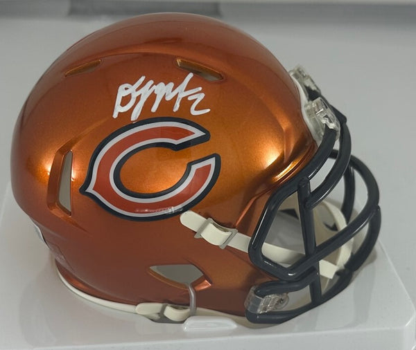 Bears Receiver DJ MOORE Signed Riddell FLASH Speed Mini Helmet AUTO - BAS