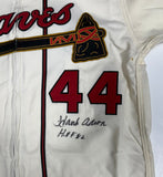 HANK AARON Signed Official 1957 Mitchell & Ness Jersey w/ "HOF 82" AUTO - JSA