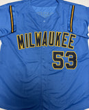 BRANDON WOODRUFF Signed Custom Replica Brewers Alternate Jersey AUTO - BAS