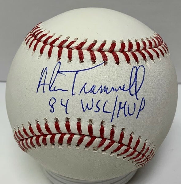 Tigers ALAN TRAMMELL Signed Official MLB Baseball AUTO w/ '84 WSC/MVP - JSA