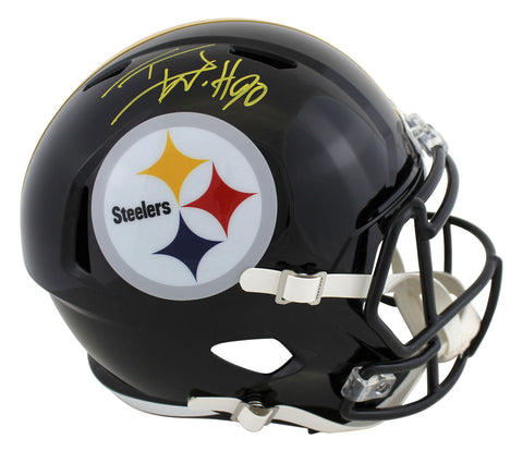 Steelers T.J. Watt Authentic Signed Full Size Speed Rep Helmet JSA Witness