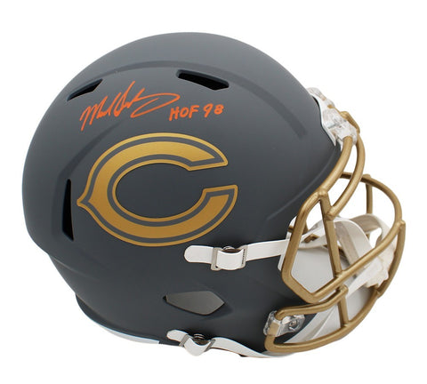 Mike Singletary Signed Chicago Bears Speed Full Size Slate NFL Helmet-HOF 98