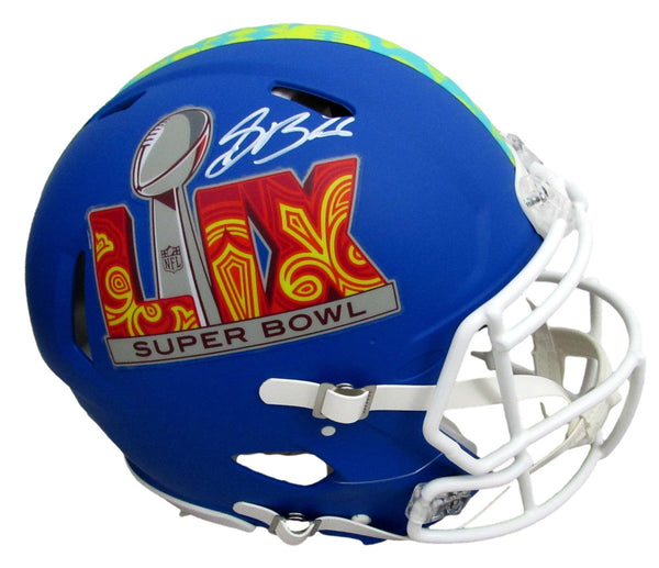 Saquon Barkley Signed Full Size Blue SB LIX Logo Authentic Helmet Eagles PSA/DNA