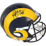 Marshall Faulk Autographed St. Louis Rams F/S TB Helmet Beckett Witness 50934