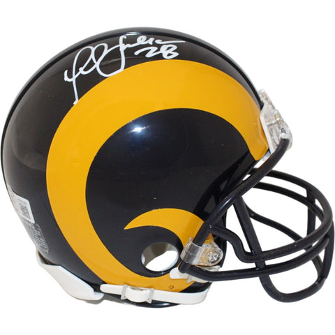 Marshall Faulk Signed Los Angeles Rams TB Mini Helmet Beckett 42230