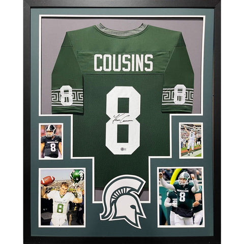 Kirk Cousins Autographed Signed Framed Michigan State Jersey BECKETT