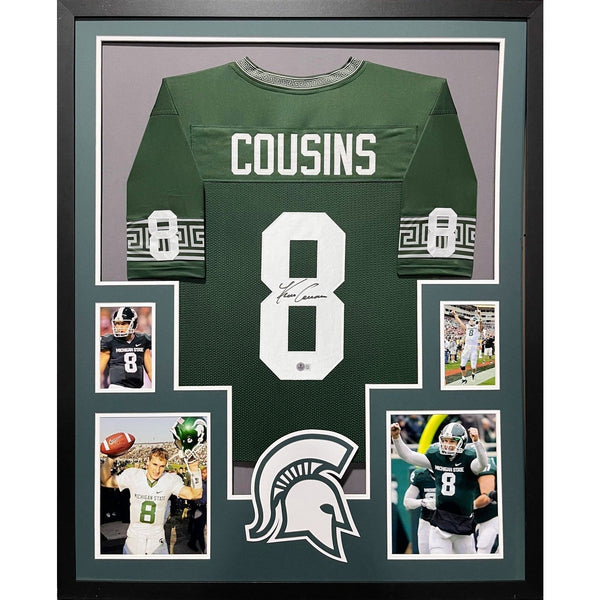 Kirk Cousins Autographed Signed Framed Michigan State Jersey BECKETT