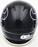 Nico Collins Signed Houston Texans Blue Speed Mini Helmet Beckett Wit