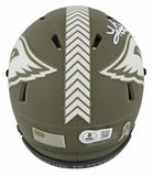 Cardinals Kurt Warner Signed STS Speed Mini Helmet w/ White Sig BAS Witnessed