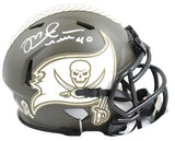 Mike Alstott Signed Buccaneers Salute Speed Mini Helmet- Beckett W Holo *White