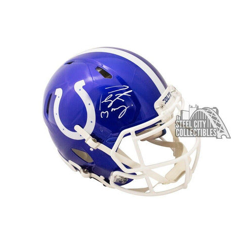 Peyton Manning Autographed Colts Flash Authentic F/S Helmet Fanatics (White Ink)