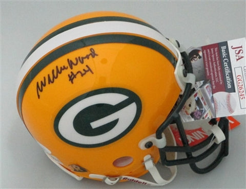 Packers Hall of Famer WILLIE WOOD Signed Riddell Mini Helmet #5 AUTO - JSA