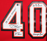 Buccaneers Mike Alstott "4x Insc" Signed Red M&N TB Framed Jersey BAS Witness