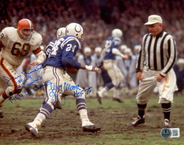 Lenny Moore & Jim Kanicki Autographed/Signed 8x10 Photo Beckett 47731