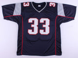 Kevin Faulk Signed New England Patriots Blue Jersey (JSA COA)3x Super Bowl Champ