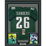 FRAMED Autographed/Signed MILES SANDERS 33x42 Green Football Jersey JSA COA