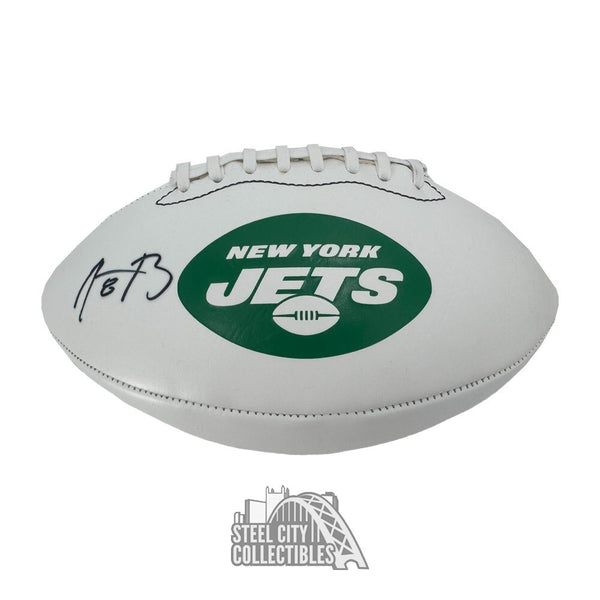 Aaron Rodgers Autographed New York Jets White Panel Logo Football - Fanatics