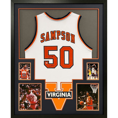 Ralph Sampson Autographed Signed Framed UVA Virginia Jersey SCHWARTZ
